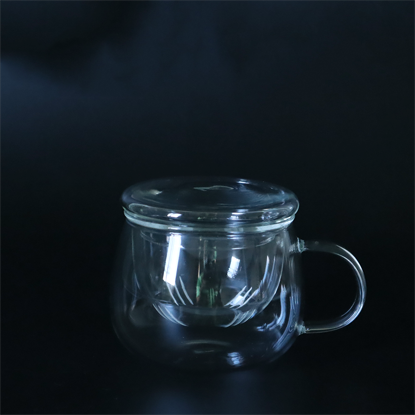 Picture of แก้วน้ำชาพร้อมที่กรองชา มีฝาปิด แก้วใส ทนความร้อนสูง ขนาด 300 มล.
